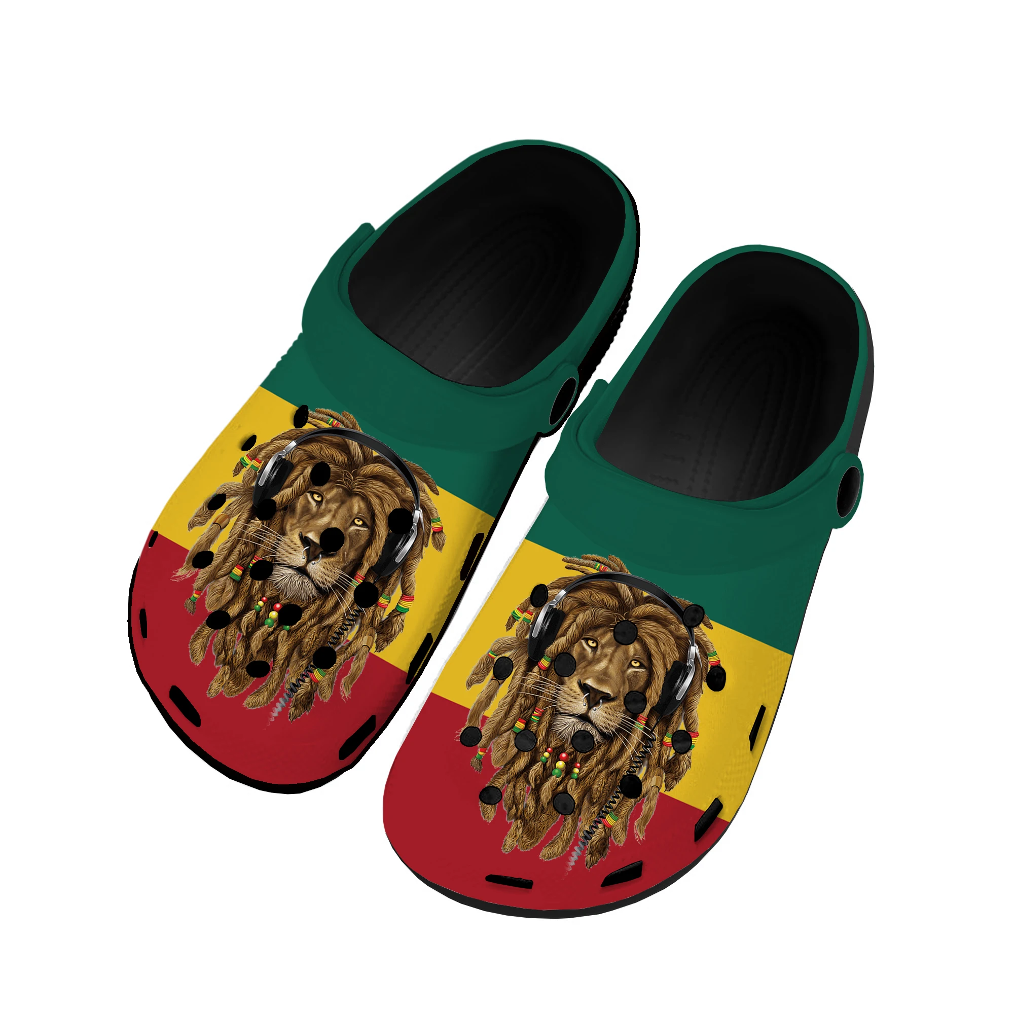 

Reggae Rastafarian Rasta Rastafari Lion Of Judah Home Clogs Custom Water Shoes Mens Womens Teenager Shoe Garden Beach Slippers