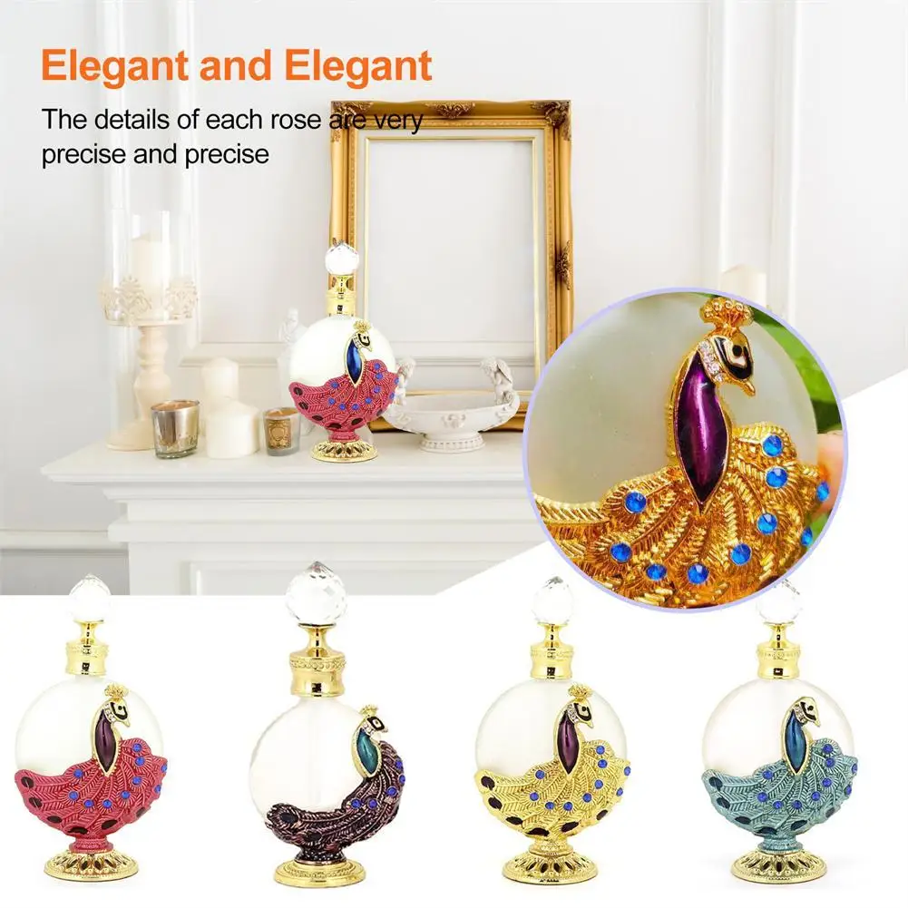 

30ml Peacock Refillable Perfume Bottle Middle East Dubai Perfume Empty Bottle Arabian Essential Oil Dispenser Bottle Makeup Tool