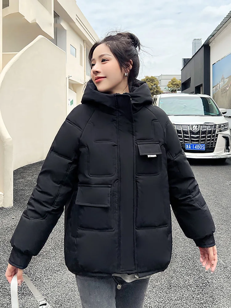 2022 Women Winter Puffer Parka Hooded Female Warm Thicken Overcoat Korean Style Loose Oversize Ladies Jacket Coat