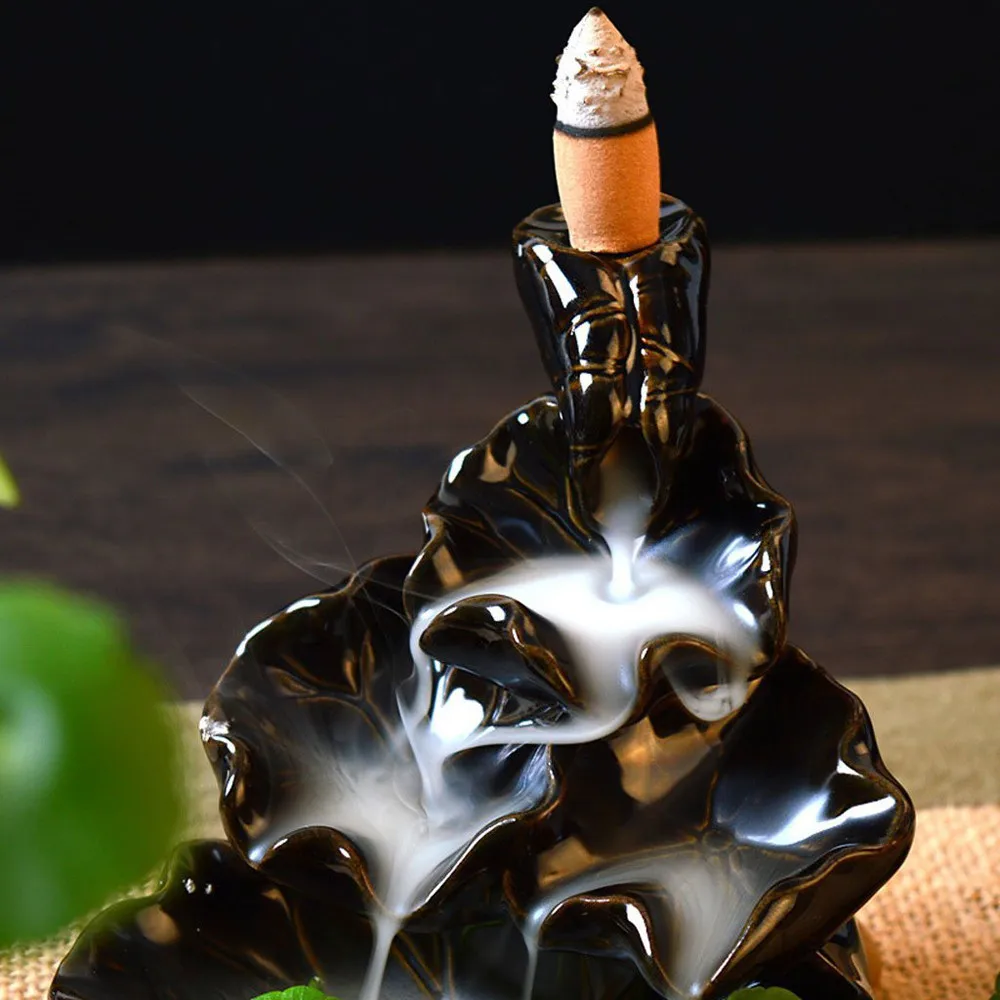

Incense Buddhist Holder Burner Porcelain Ceramic Backflow Home Decor