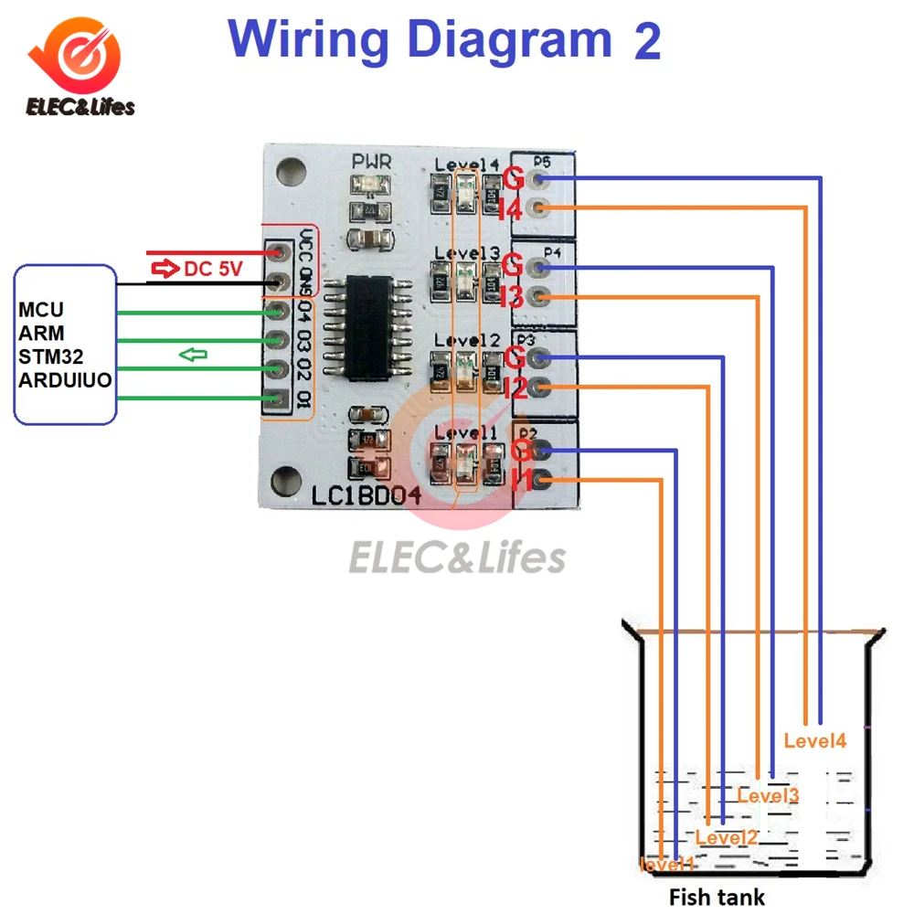 DC 5 В 7-12MA 4 цифровой индикатор уровня воды и жидкости плата контроллера сенсорный