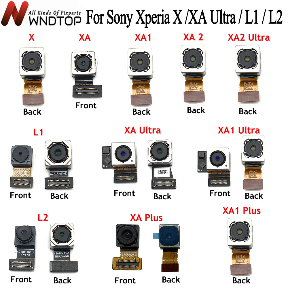 For Sony Xperia X XA XA1 XA2 Ultra L1 L2 Back Main Rear Big Camera Flex Cable Front Camera For XA2 Plus Replacement Parts