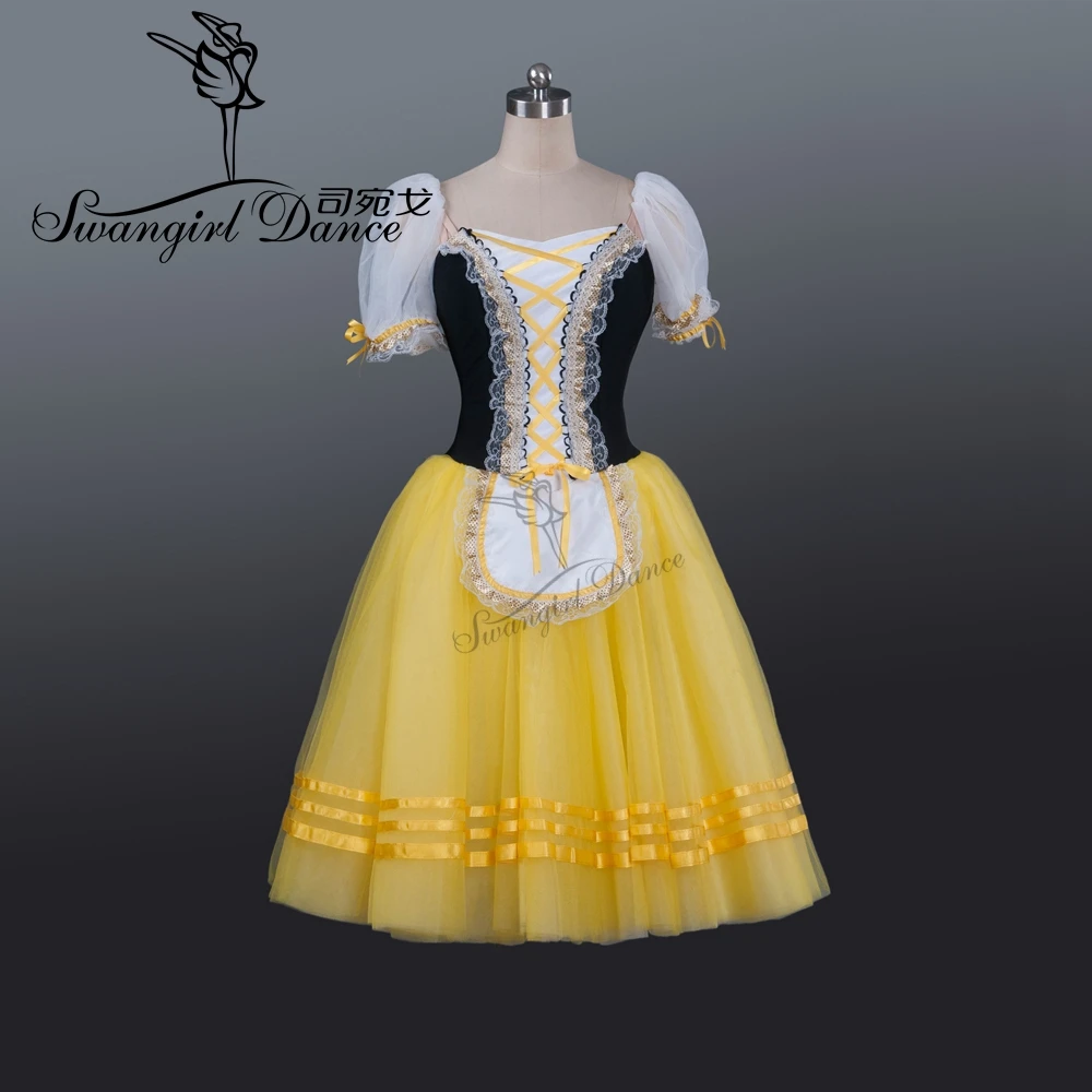 Желтые балетные платья-пачки Жизель синее романтическое балетное платье