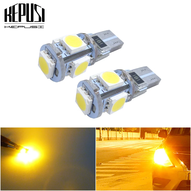 

2x T10 W5w 168 Wy5w Super Bright Led Car Interior Reading Dome Lamp Auto Wedge Turn Side Parking Bulb License Plate Lights