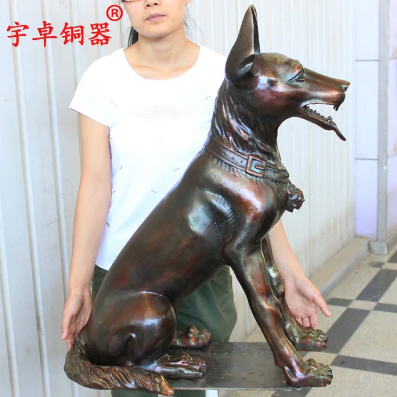 

Yuzhuo Bronze Pure Copper Dog Yellow Copper Dog Copper Dog Decoration Copper Twelve Zodiac Dog Handicraft Equipment Ornaments Si