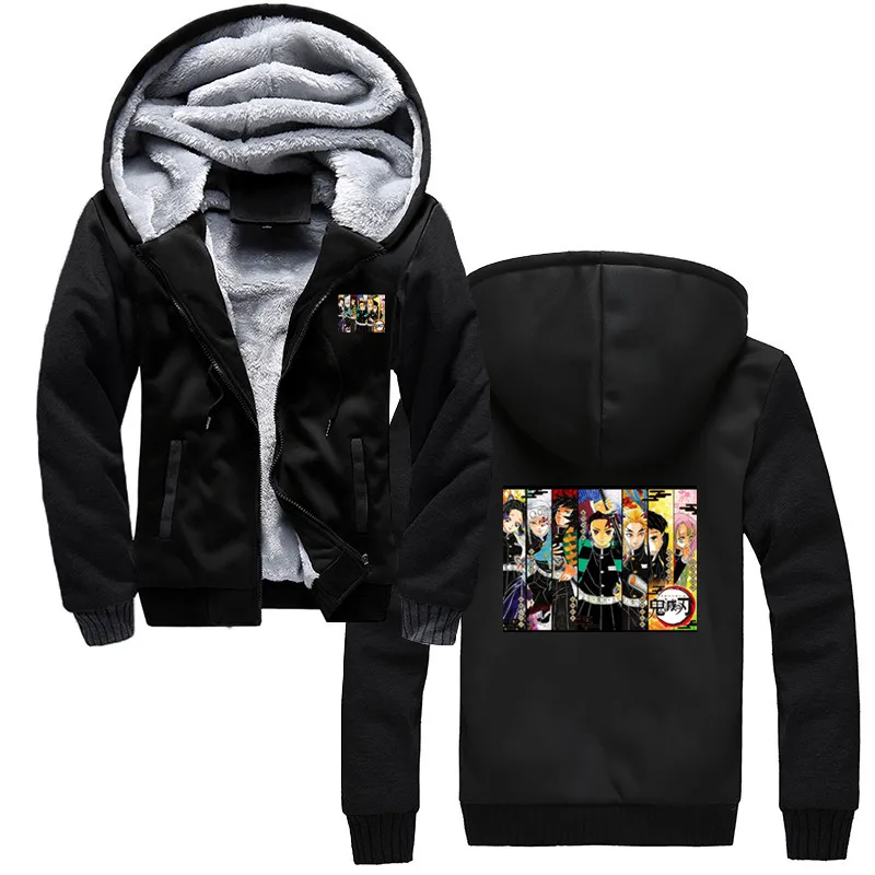

Классическая зимняя толстовка с капюшоном для мужчин, хлопковая толстовка в стиле Харадзюку с изображением рассекающего демонов