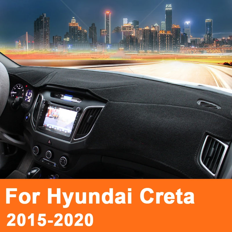 

Car dashboard cover Mats Avoid light pad Instrument platform desk Carpets For Hyundai Creta Ix25 2015-2018 2019 2020 Accessories