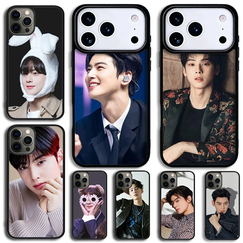 Фото Чехол для телефона Cha Eun Woo TV True Beauty Kpop для iPhone 14 Pro Max 15 13 12 16 17 Pro 11, противоударный силиконовый чехол-накладка с декором №1