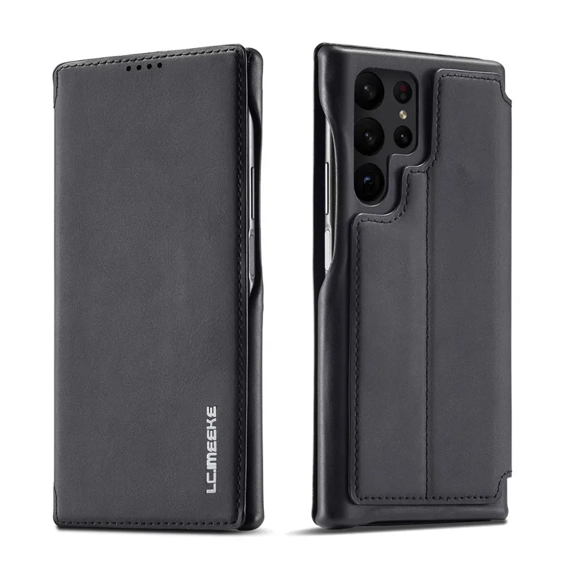 

Flip Leather Phone Case For Samsung Galaxy S23 Ultra S22 Plus S21 FE S20 Note 20 Card Slot Stand Wallet Protect Cover