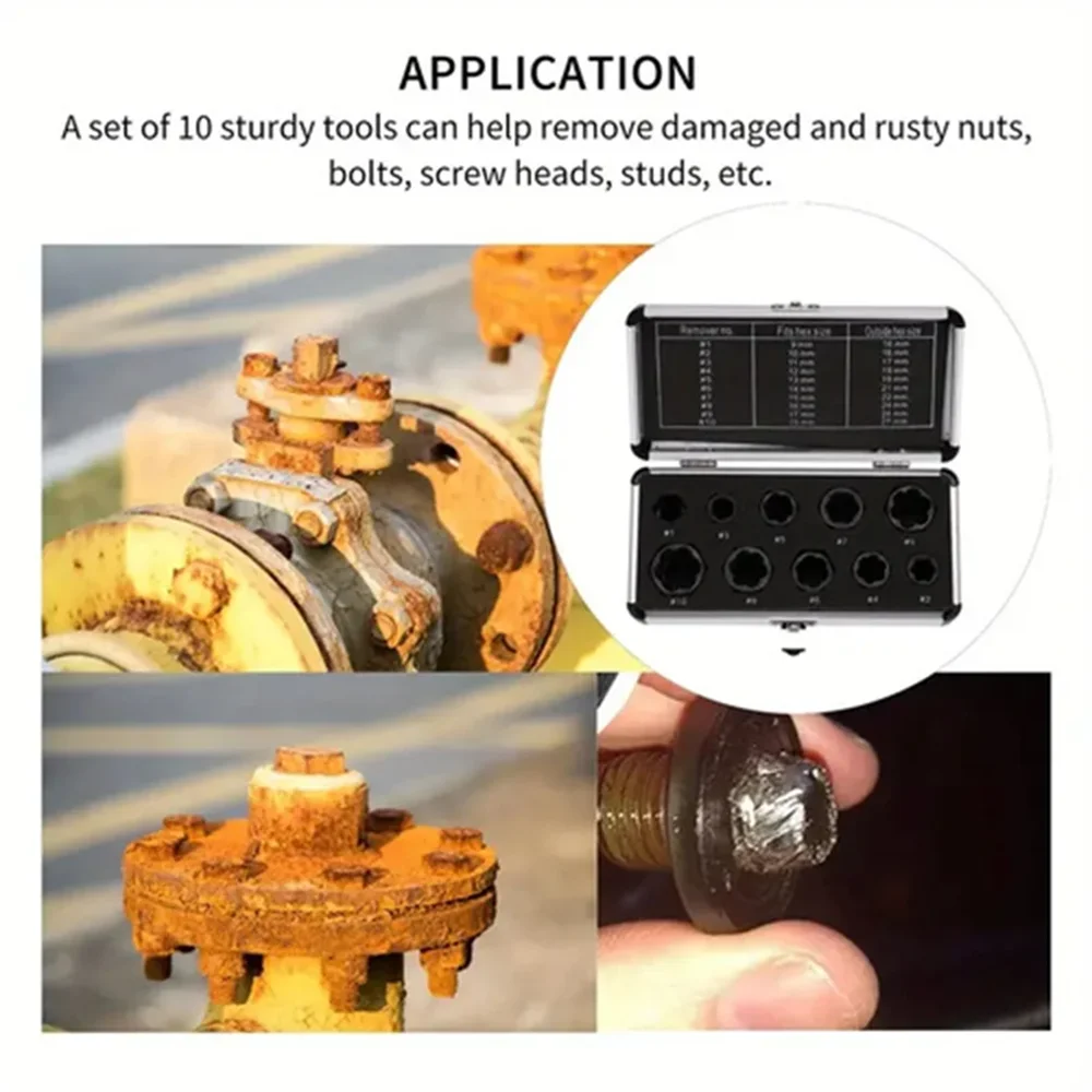 10 шт./компл. инструмент для снятия гайки болта автомобильный набор инструментов