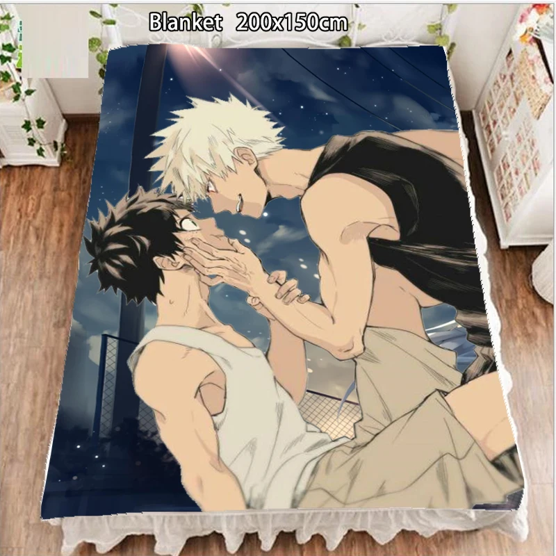 

Anime Fleece Blanket and Bedspreads my hero academia Bakugou Katsukio yaoi Blankets for Beds 200cm 100cm