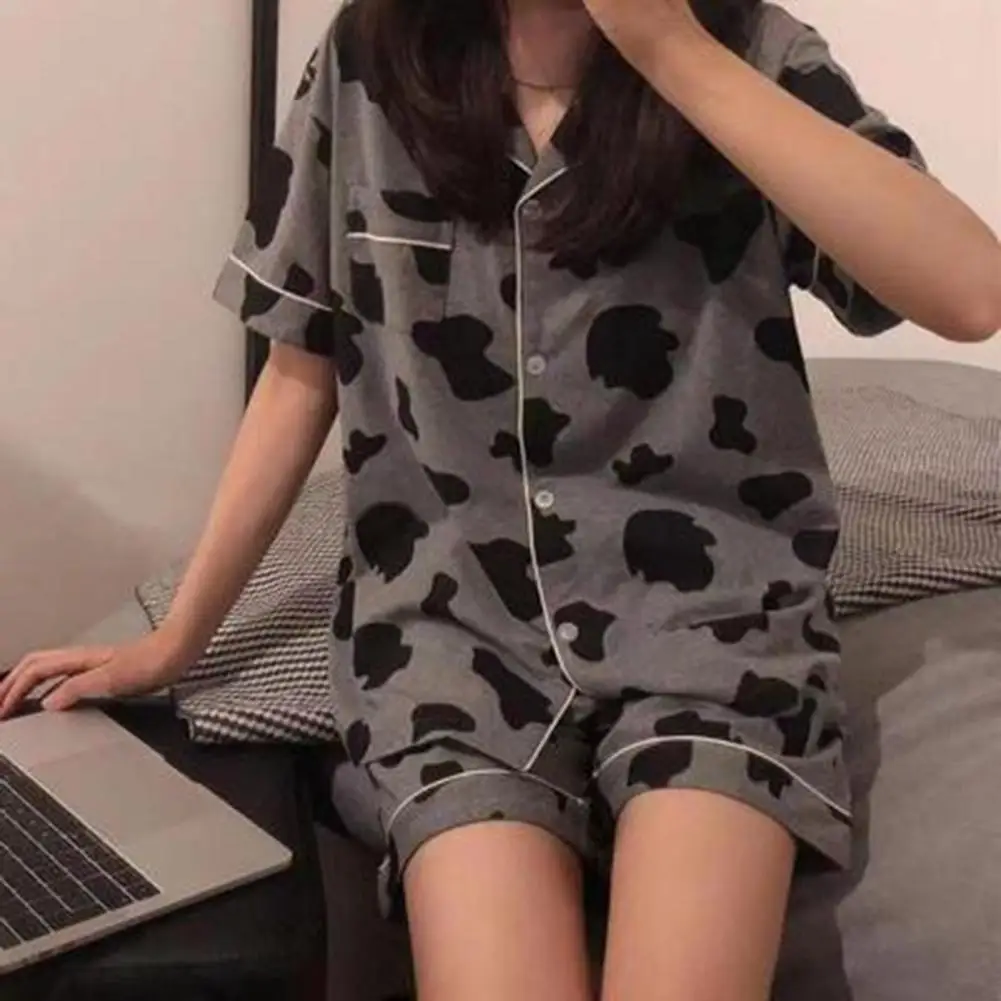 

2 Pcs/Set Chic Women Pajamas Set Elastic Waist Women Sleepwear Set Contrast Color Plaid Print Summer Pajamas Set Sleeping