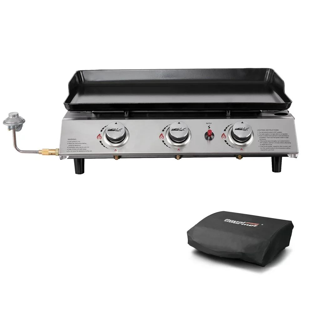 

PD1302 3-Burner 26,400- Portable Gas Grill Griddle мангал Charcoal grill cover Funda para parrilla Smoke generator Grill c