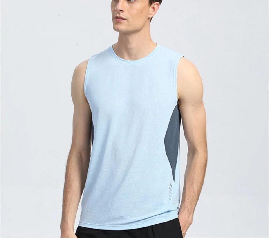 

LULU LVGG Men's summer new quick-drying vest, dark flower reflective strips, sports color-block printing, fitness sweat-absorbin