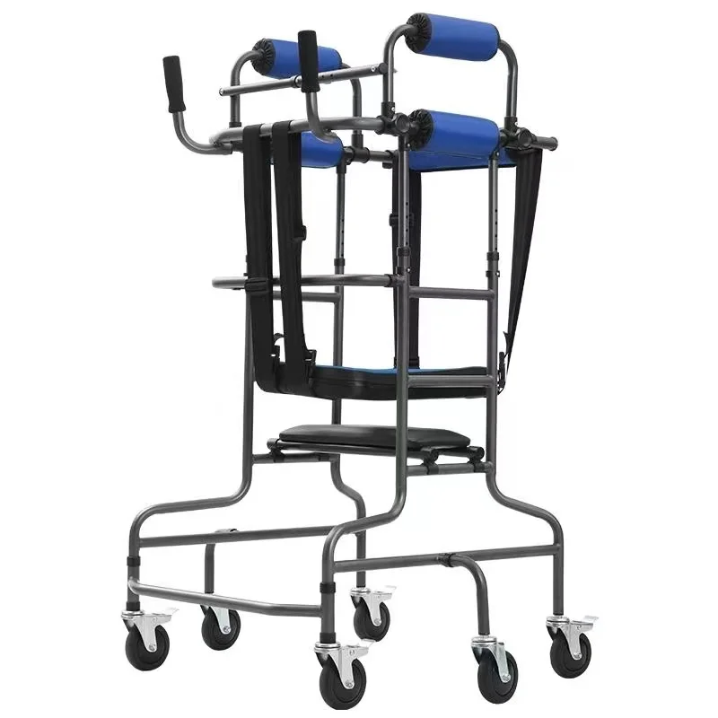 

8 Wheels Walker Assist Walking Rehabilitation Device Walkers Anti-Backward Rollover Shelf Tool Elderly Stroke Hemiplegia Walker