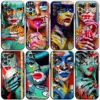 graffiti handsome girl phone case for samsung galaxy a01 a02 a10 a10s a20 a22 4g 5g a31 carcasa black soft silicone cover