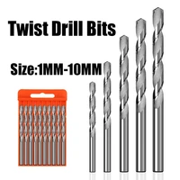 110pcs 1 10mm twist drill bits m2 full grinding straight shank drill bits 6542 hss for woodmetal hole saw cutter openr tools