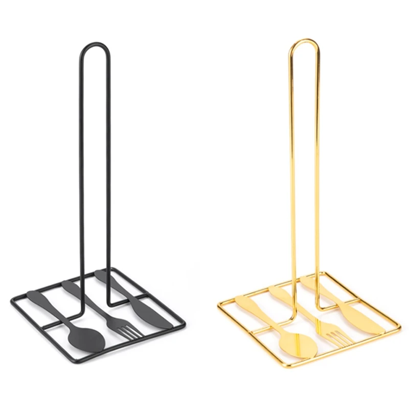 

Hot Kitchen Roll Paper Towel Holder Bathroom Tissue Stand Dining Table Vertical Napkins Rack Kitchen Storage Shelf