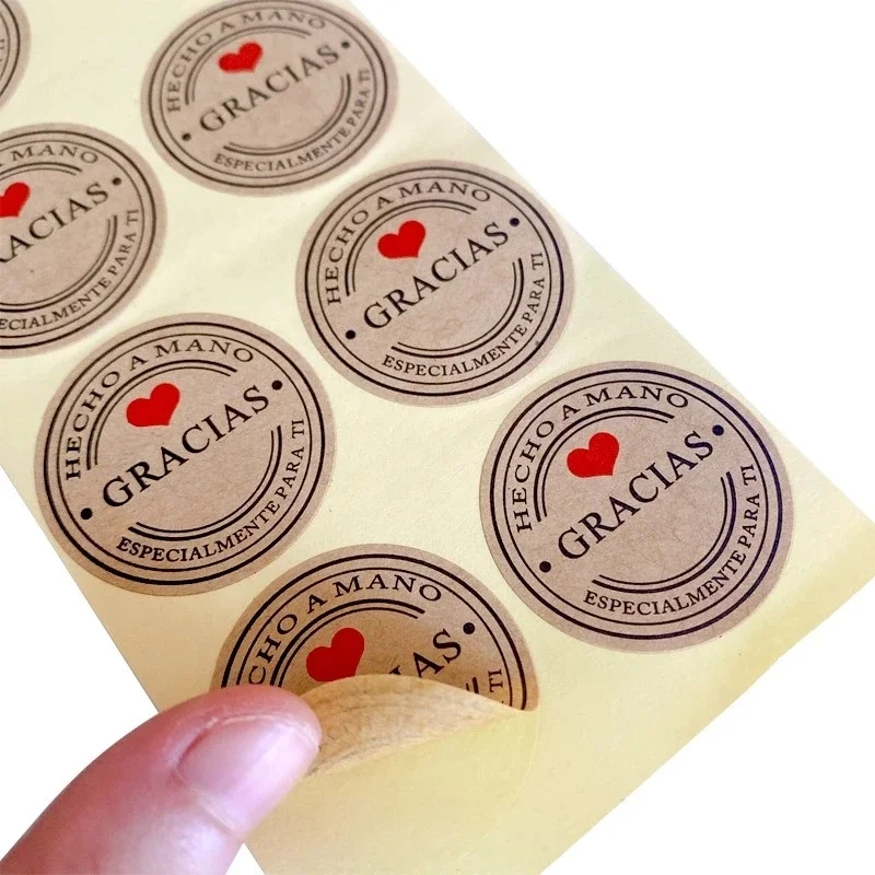 

90PCS Spanish Thank You Labels Stickers Handmade Package Envelope Seal Label Scrapbooking Stationery Sticke