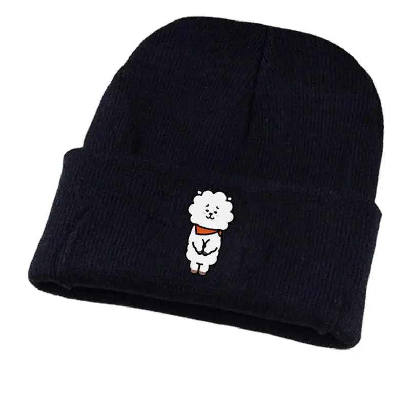 

Трикотажная шерстяная шапка Bt21 Kpop с аниме-фигуркой супер звезды, мягкая теплая хлопковая эластичная шапка для мальчиков и девочек, ветрозащ...