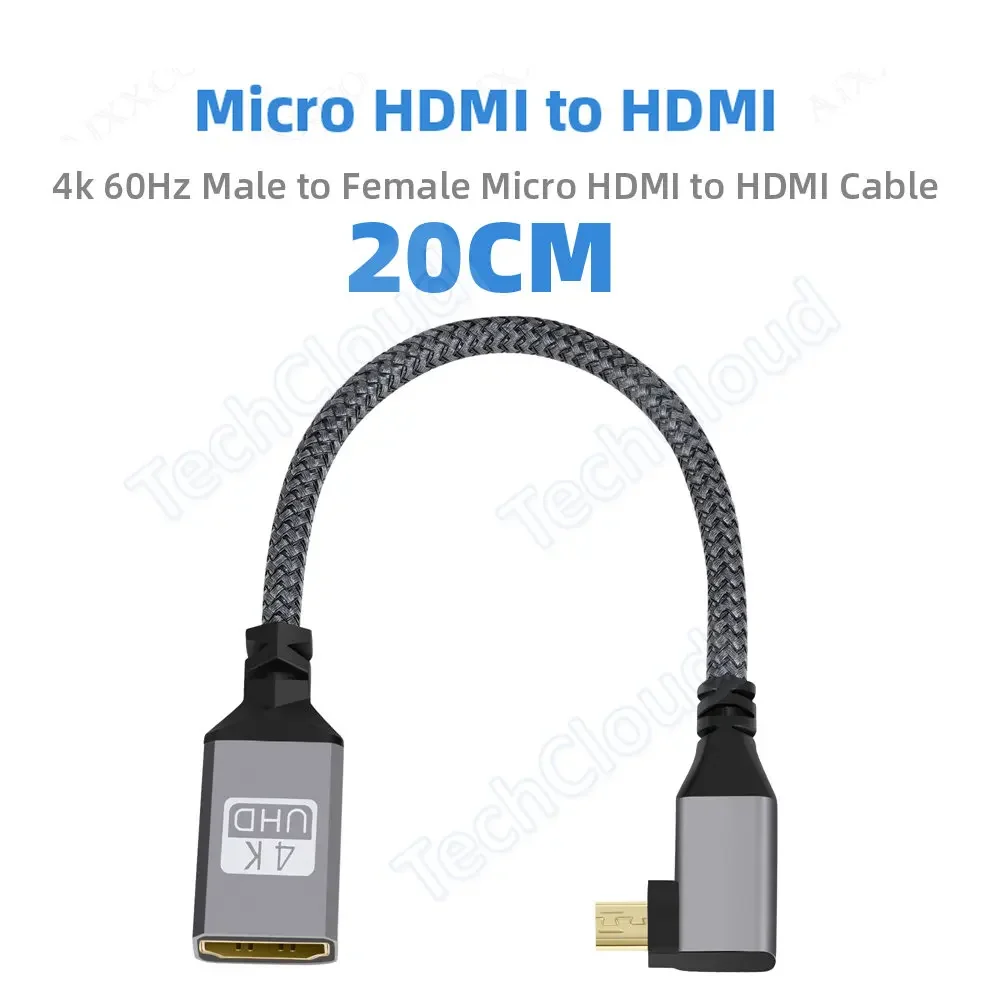 4K HDMI-совместимый адаптер Micro HDMI-HDMI Кабель папа-мама HDMI 4K@60 Гц HDR 3D Dolby 18 Гбит/с