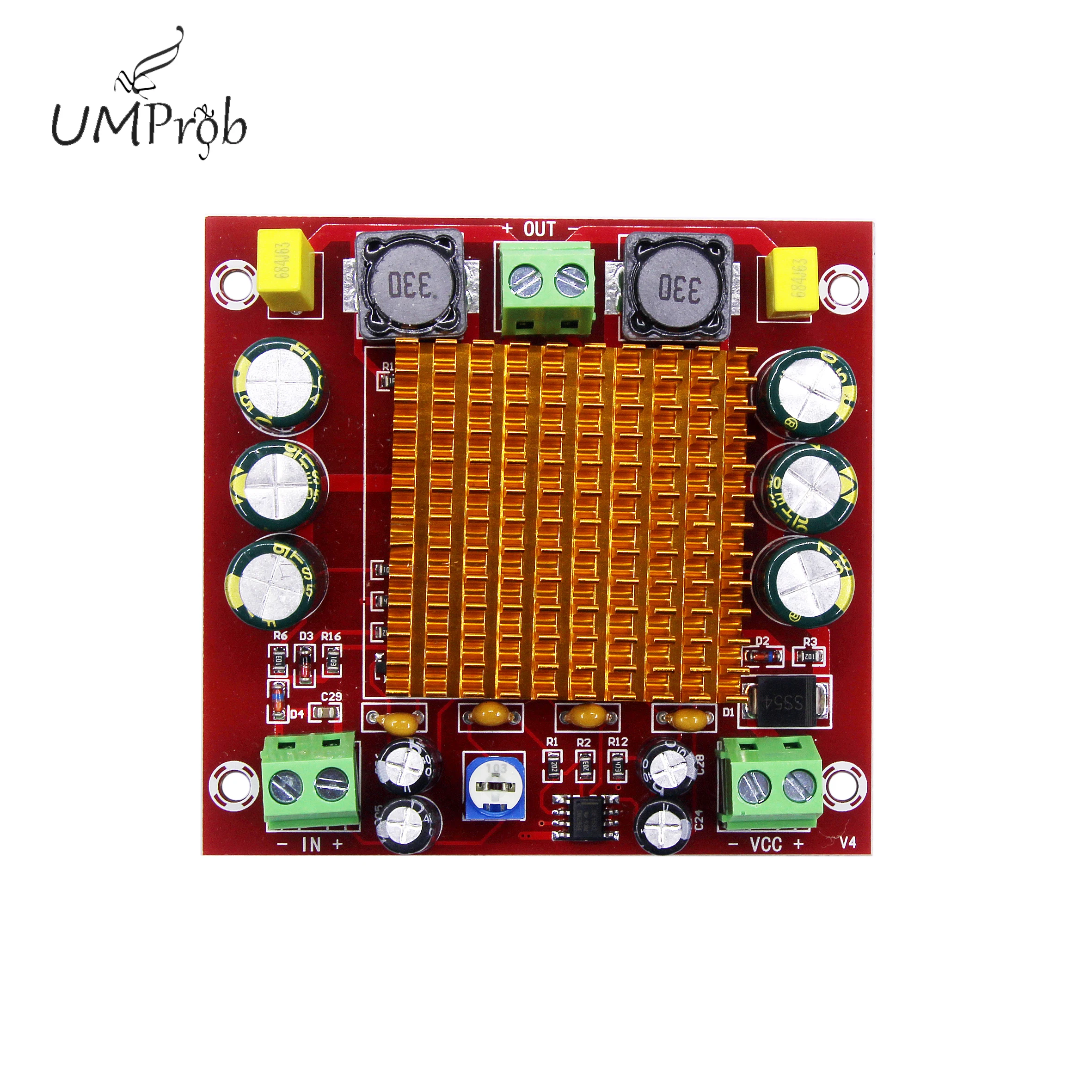 HW-446 150 Вт одноканальный цифровой усилитель мощности звука с предусилителем TPA3116DA Класс D DC12-26V усилитель сабвуфера