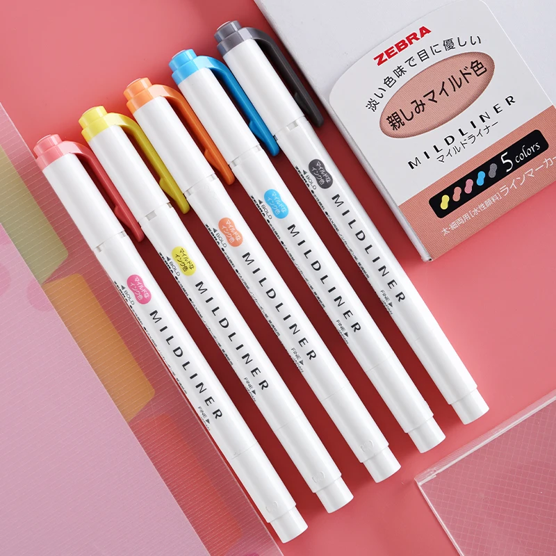 Японские ZEBRA WKT7 оригинальные маркеры Mildliner с двойным наконечником канцелярские