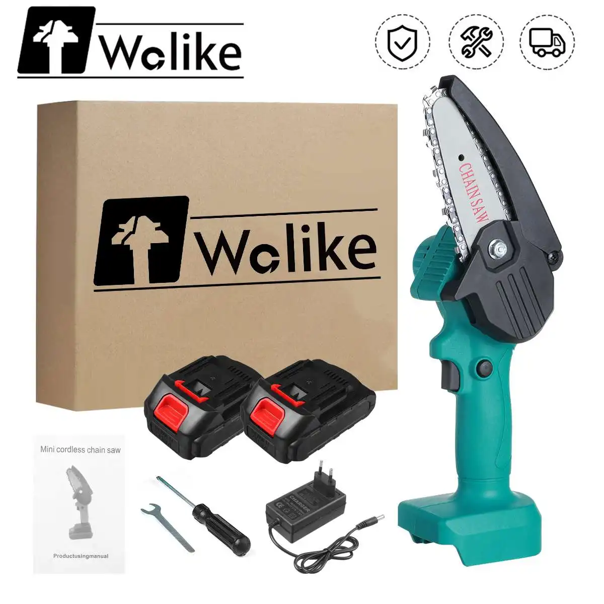 

4 Inch 1500W Electric Chain Saw 88VF Mini Chainsaw Rechargeable Wood Cutter Pruning Garden Power Tool For Makita 18V Battery