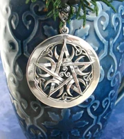 crescent moons pentacle necklace pendant wiccan accessories fashion pagan large pentagram witch witchcraft gothic wicca