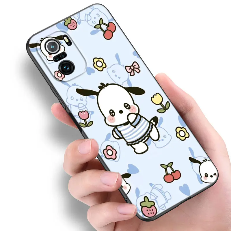 Черный силиконовый чехол для телефона с милой собакой Pochacco Xiaomi POCO X3 X4 NFC F4 GT F5 F6 M4 M6