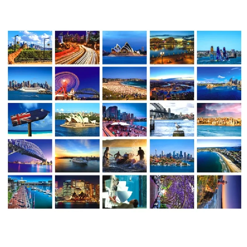 

30 новых открыток в коробках Путешествия в Сидней Серия открыток Творческие коллажи Украшенные открытки Приглашения
