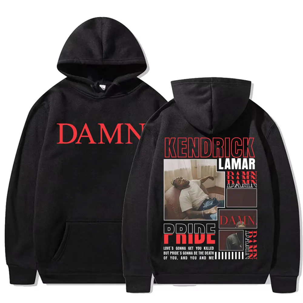 Фото Рэпер Kendrick Lamar Damn, обложка альбома, толстовки с принтом, мужские модные уличные толстовки в стиле хип-хоп, повседневная толстовка большого размера высокого качества №1
