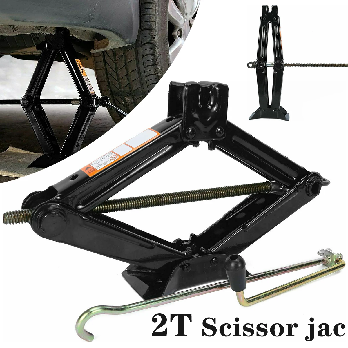 

new 2Pcs 2T Scissor Jack 2 Ton Motorcycle Scissor Jack Sturdy Car Van Wind Up Tyre Lift Heavy Duty Steel Scissor Lift Jack Car