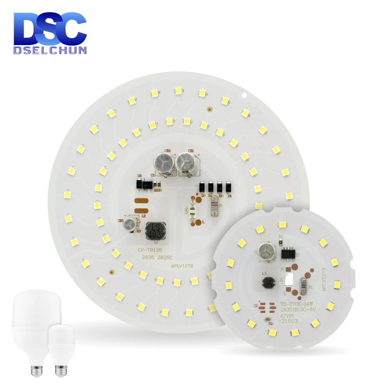 

LED Chip for 55W 45W 38W 28W 18W 14W 10W 5W Light Bulb 2835SMD DOB Round Light Beads AC 220V No Flicker Bulb Chips Lighting Lamp