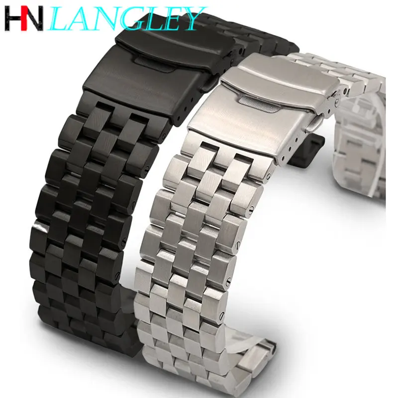 Ремешок для часов LANGLEY из нержавеющей стали мужской браслет премиум класса Seiko 18