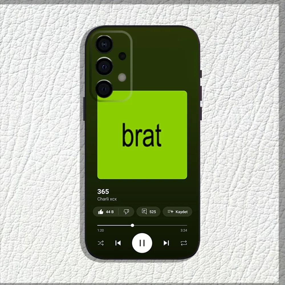 Чехол для телефона Singer C-Charli XCX BRAT мягкий черный чехол Samsung Galaxy A13 A21s A22 A31 A32 A52 A53 A71 A80