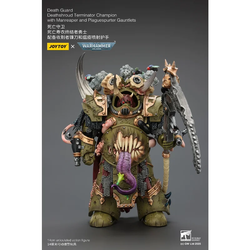 Фото JOYTOY 1/18 Warhammer 40k Death Guard Deathshroud Terminator Champion — Коллекционная шарнирная фигурка-модель в стиле Sci-Fi №2