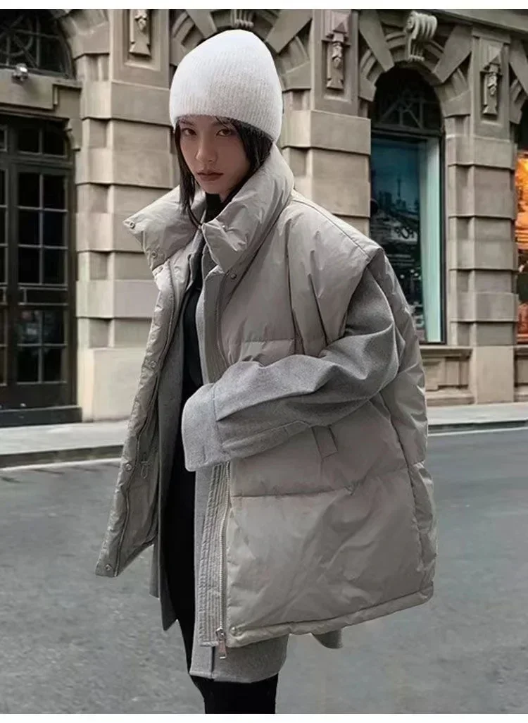 Женский пуховой жилет на молнии без рукавов в Корейском стиле из хлопка Офисная