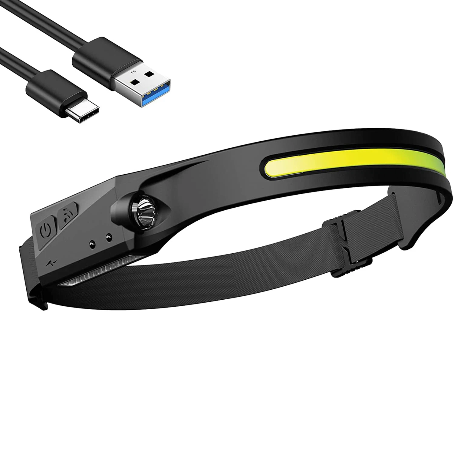 

Headlamp COB Powerful Led Frontal Flashlight USB Rechargeable Head Torch 5 Lighting Modes Waterproof Light for Fishing Hiking