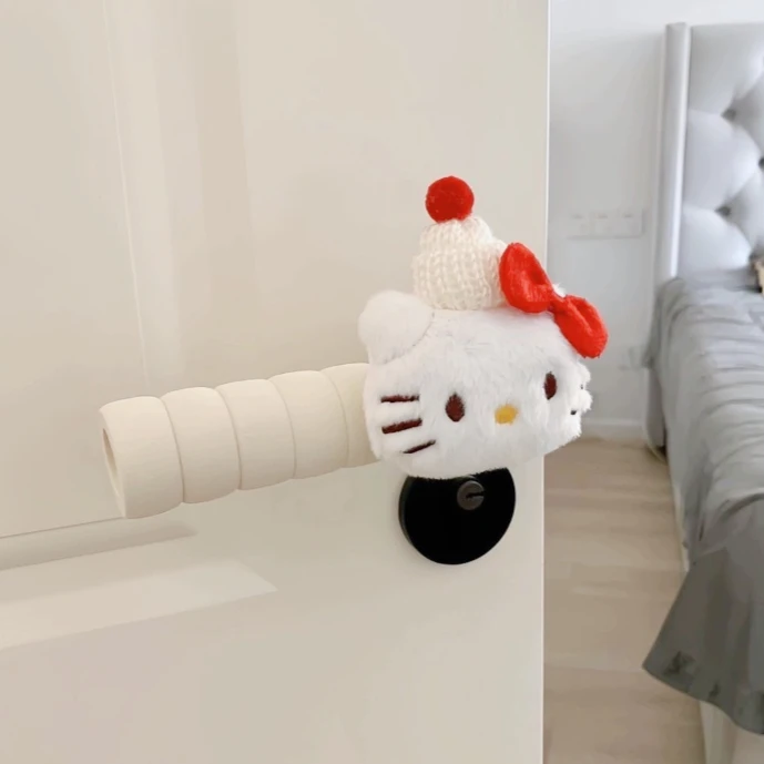 Sanrio Hello Kitty дверная ручка защитный чехол анти-столкновение статическая милая