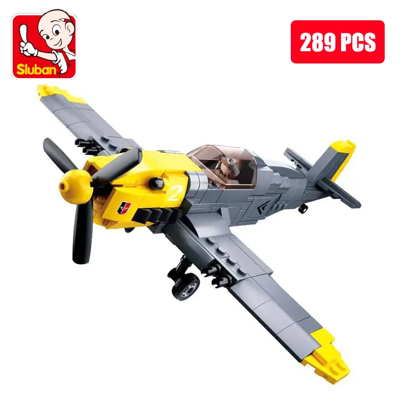 Sluban WW2 Military Army Spitfire Plane City Warplane Fighting Airplane Sets Model Building Blocks Toys for Children Boys Gifts | Игрушки и