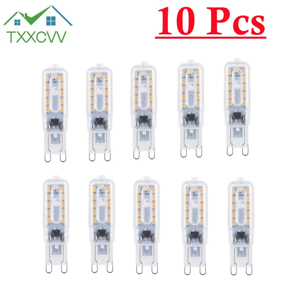 

10 Pcs G9 LED Light Dimmable bulb AC 220V 3W 5W SMD 2835 Spotlight For Crystal Chandelier Replace 20W 30W Halogen Lamp Lighting
