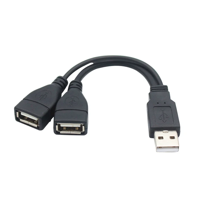 Фото Кабель для передачи данных 15 см, 1 порт USB 2,0-двойной USB порт s 1 штекер-2 гнездовой порт s, USB-кабель для зарядки, удлинитель кабеля №1
