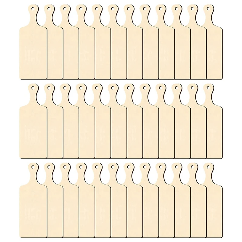 

72X Wooden Mini Cutting Board With Handle Unfinished Wood Mini Charcuterie Boards Paddle Blank Small Chopping Board