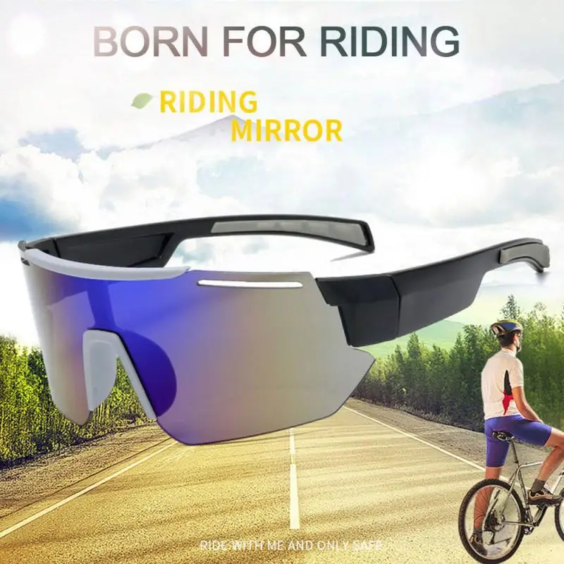 

Motorcycle Glasses Oversized Exaggerated Visor Wrap Shield Large Mirror Sun Glasses Half Face Shield Guard Protector