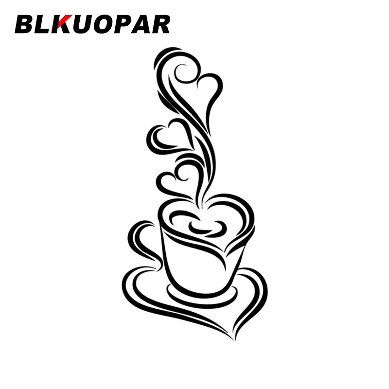 BLKUOPAR любовь кофейная чашка Автомобильная наклейка креативная Солнцезащитная