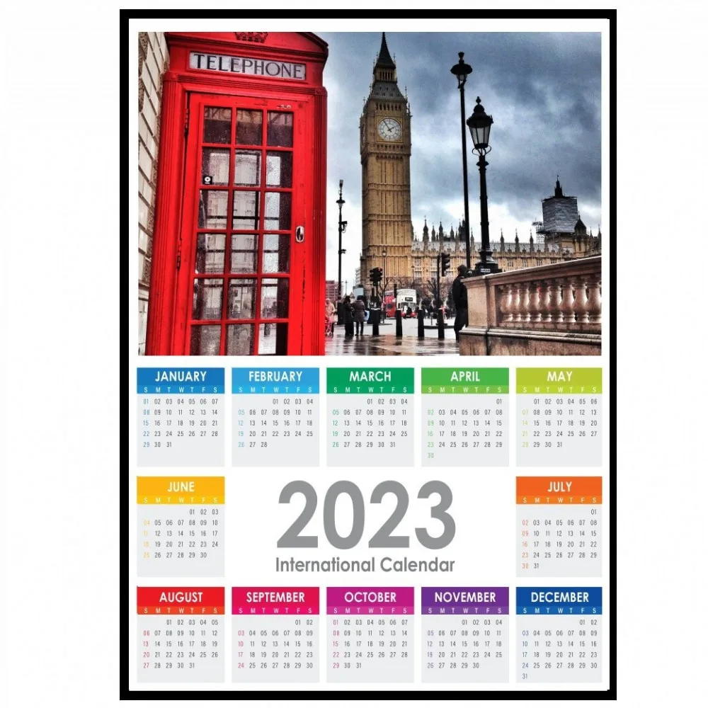 

Dubai / Modern London City Paris Street travel 2023 Calendar Posters and Landscape Bus Booth Big Ben Poster decor Painting
