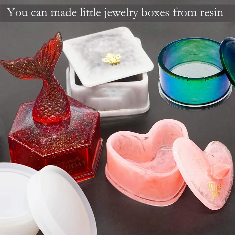 4-упаковка смоляные формы для шкатулок ювелирных изделий в форме