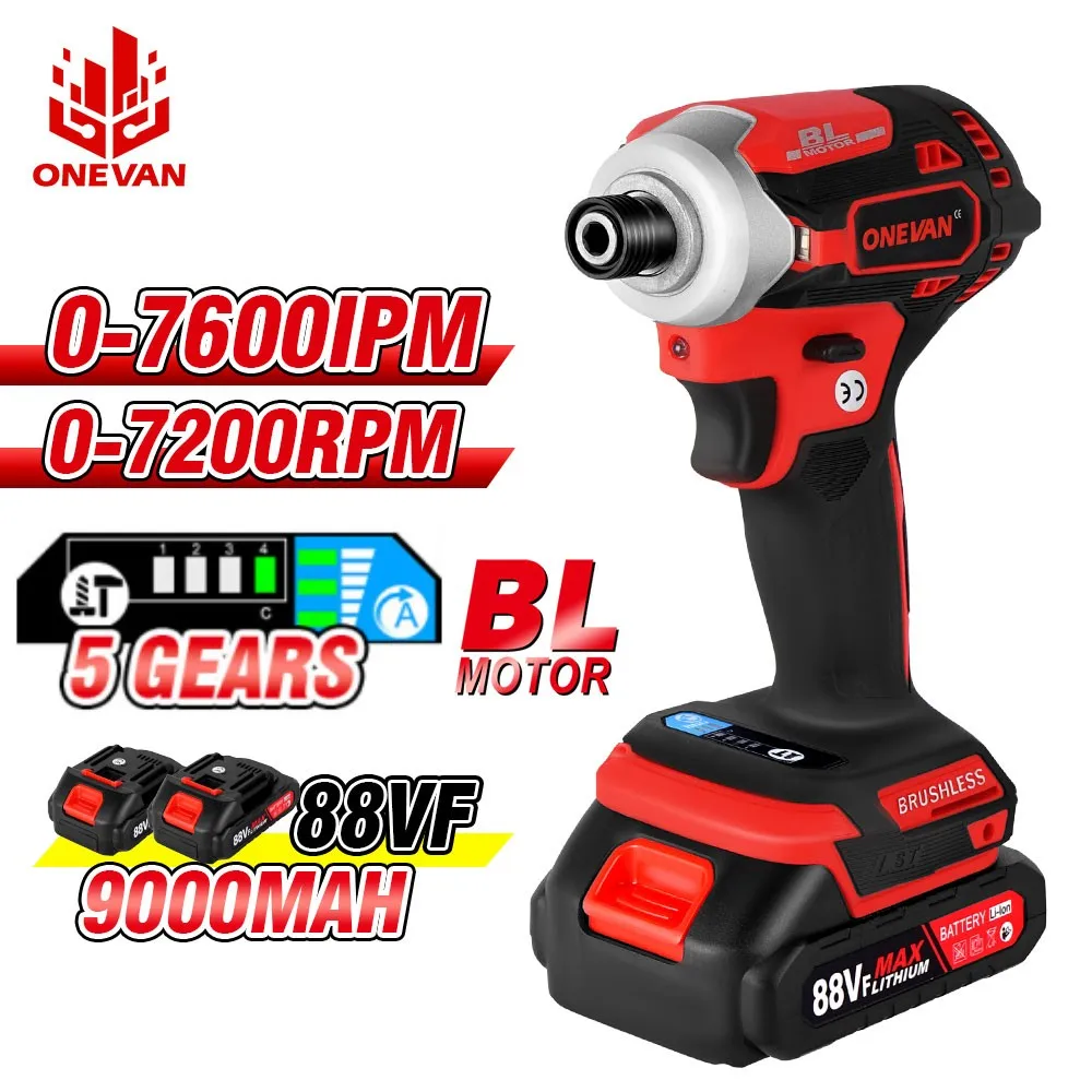 588N.M Brushless Electric Drill Cordless Screwdriver With 3 LED Light 5 Speed Torque Lithium-Ion Battery For Makita 18V Tools