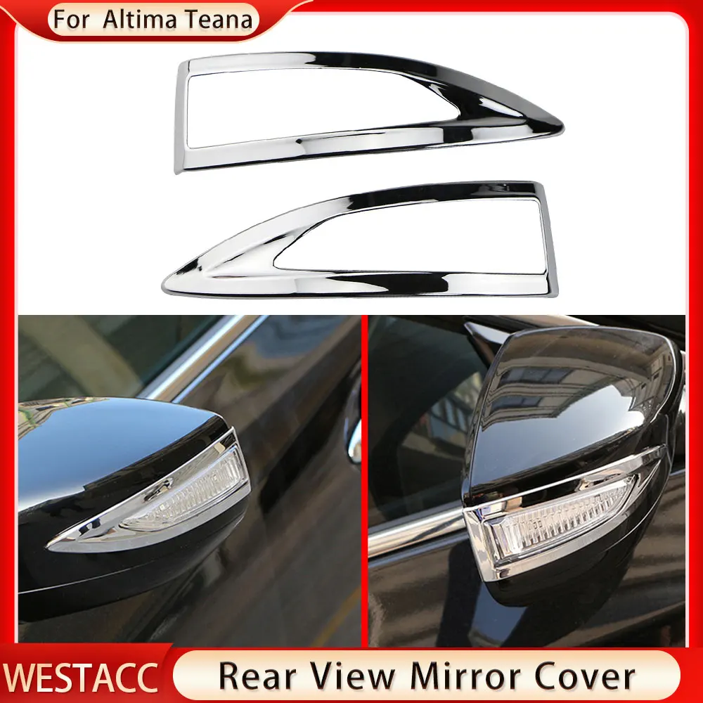 

2Pcs ABS Chrome Rearview Mirror Sticker Decoration Covers for Nissan Teana Altima 2013 - 2018 Side Mirror Trim Accessories